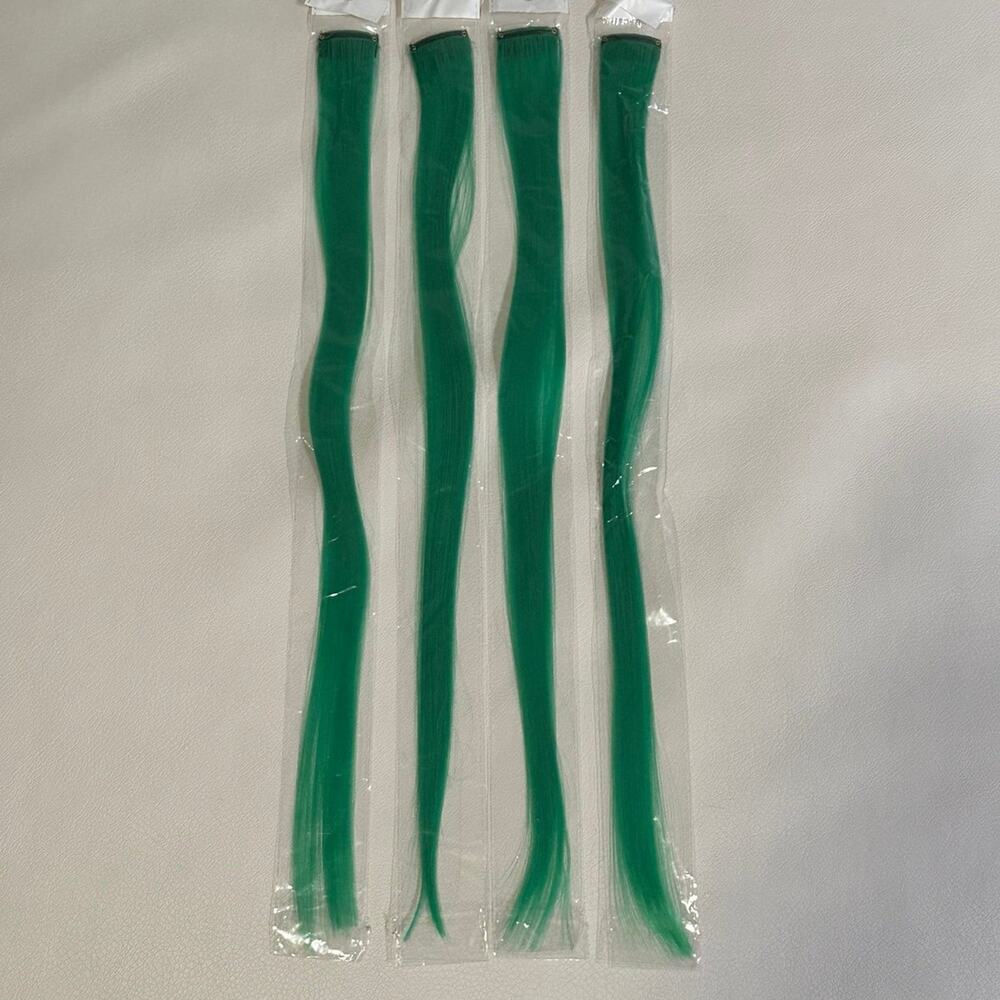 Green Clip in Hair Extensions